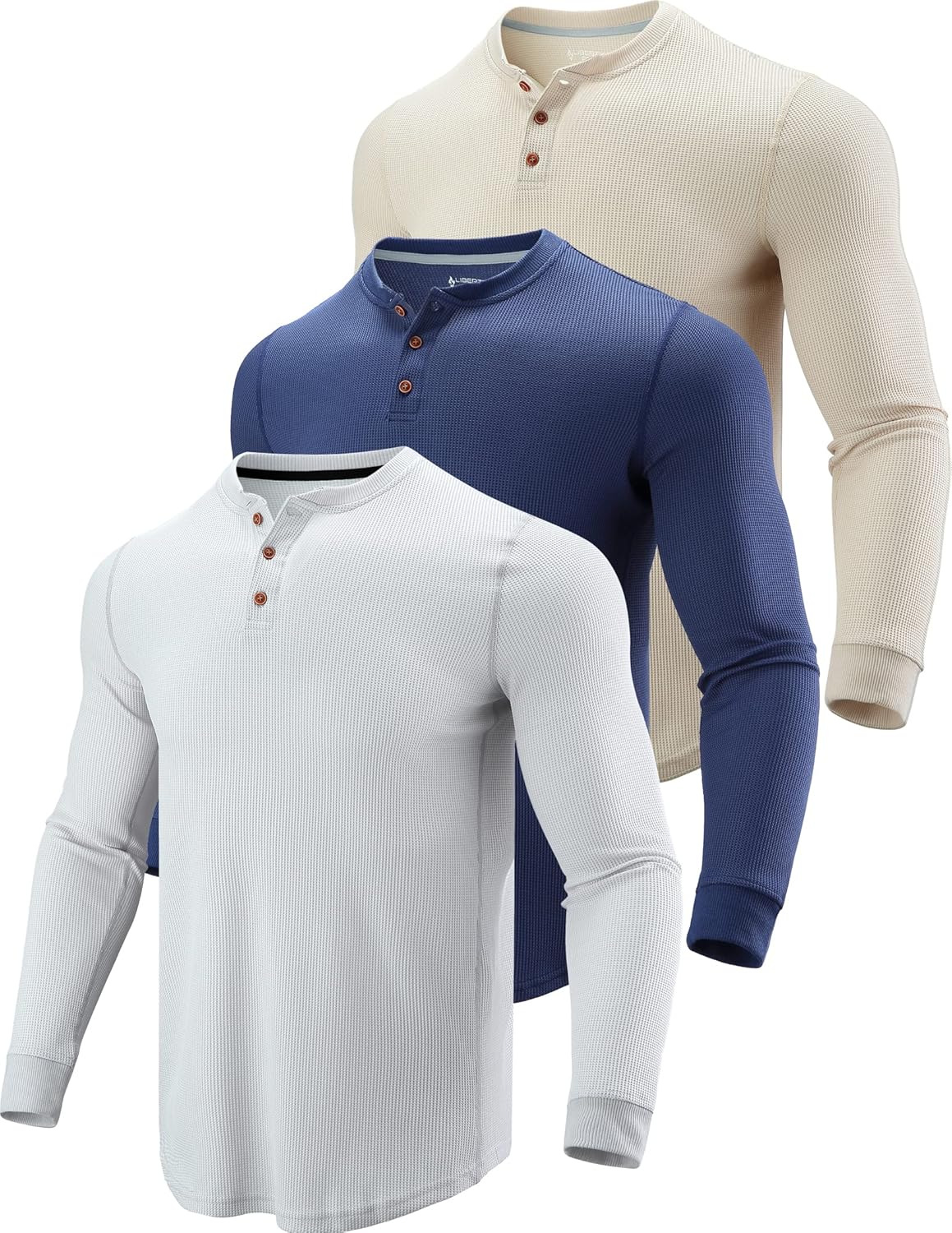 3 Pack Mens Waffle Henley Thermal Long Sleeve Shirts Review