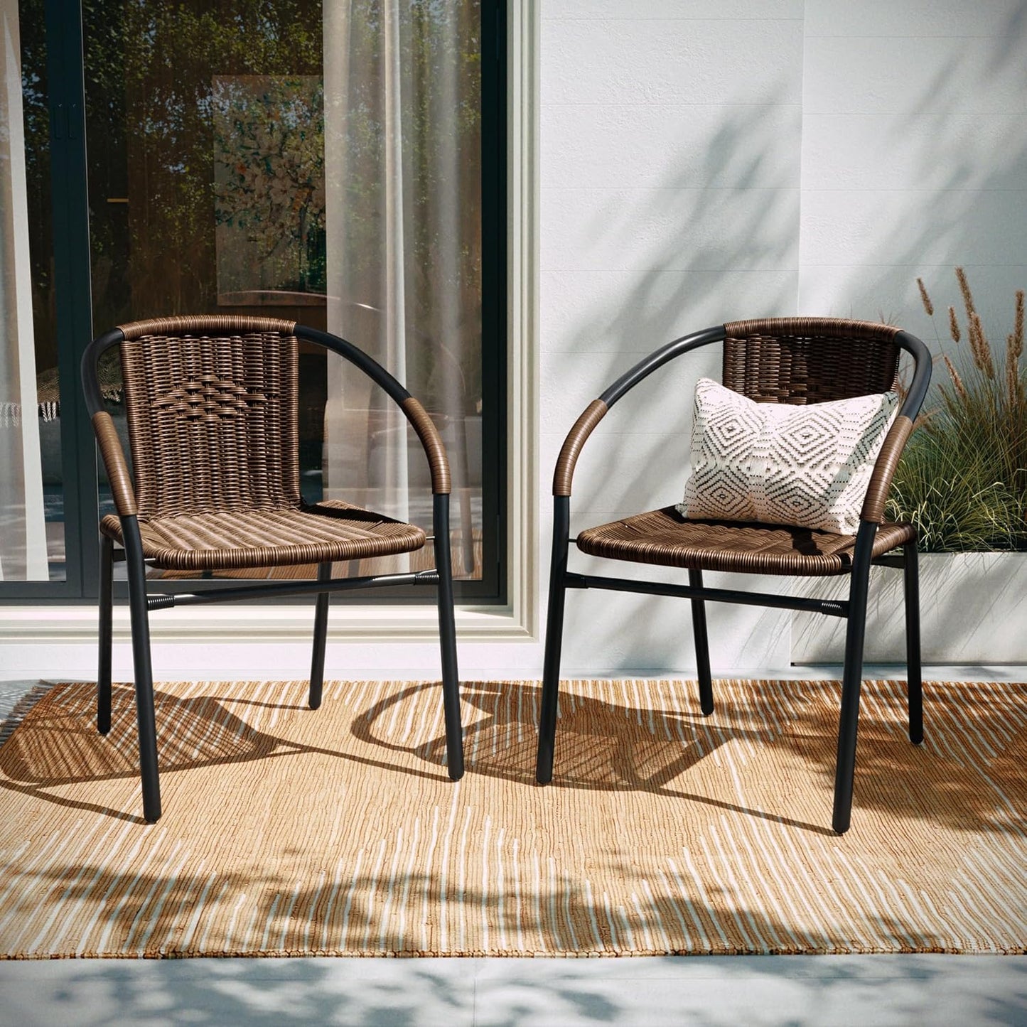 Modern Rattan Indoor/Outdoor Stack Chairs for Stylish Comfort