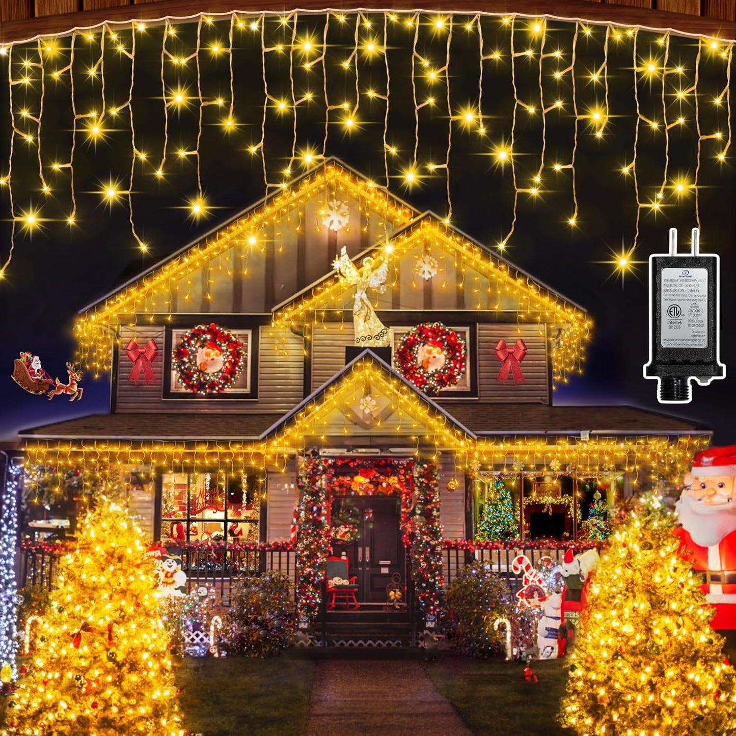 QUHUATU 792 LED Curtain Lights 8 Modes - Timer & Memory - Warm White
