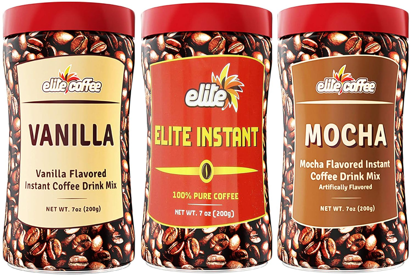 Elite Instant Coffee Trio: Original, Vanilla & Mocha - Delicious Israel Flavors