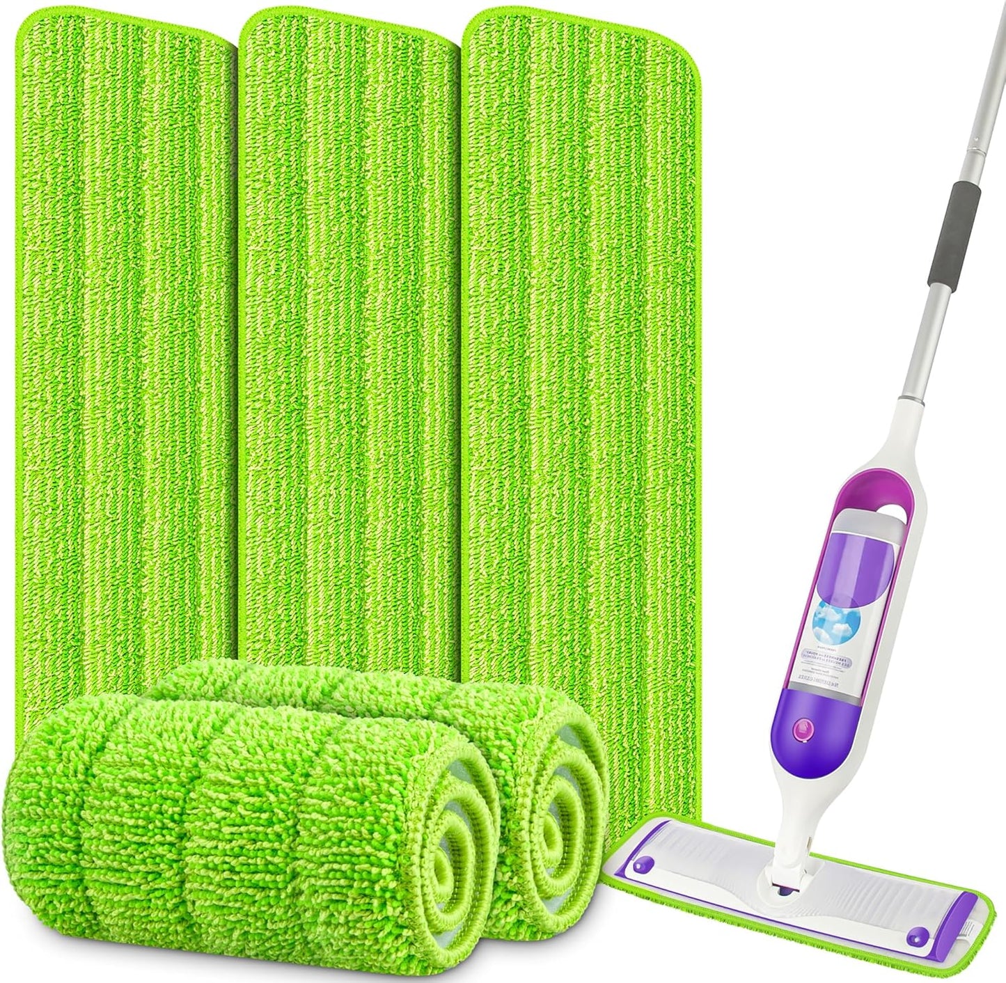 5 Pack Reusable Microfiber Mop Pads - Machine Washable for Swiffer PowerMop