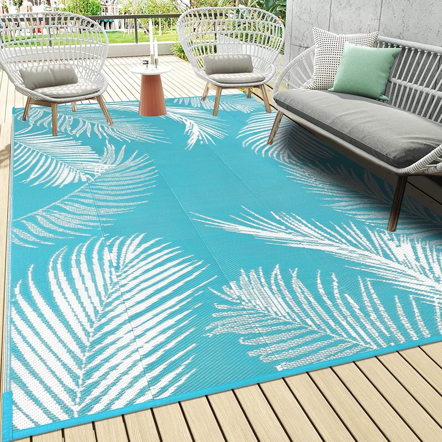 Pauwer Waterproof Outdoor Rug 6x9 for Patio and Camping