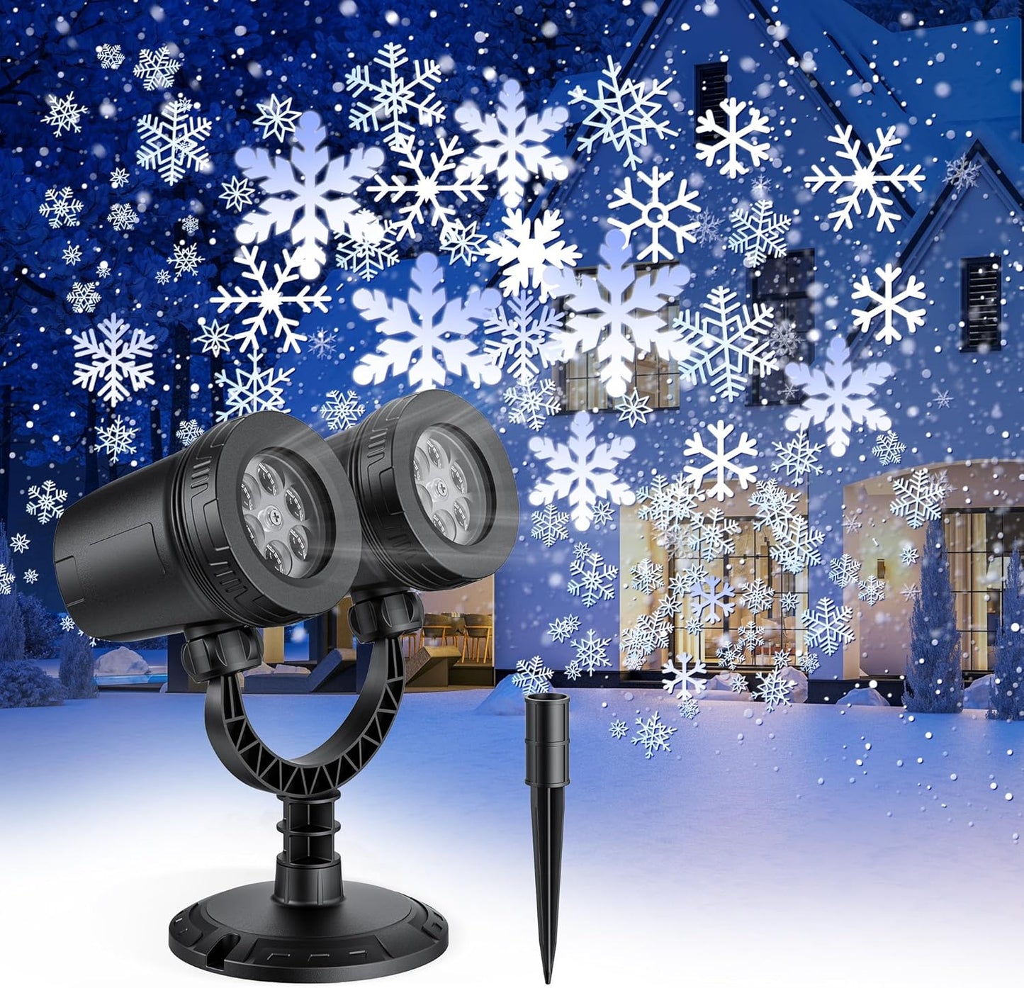 Outdoor Snowflake Projector Lights with Timer