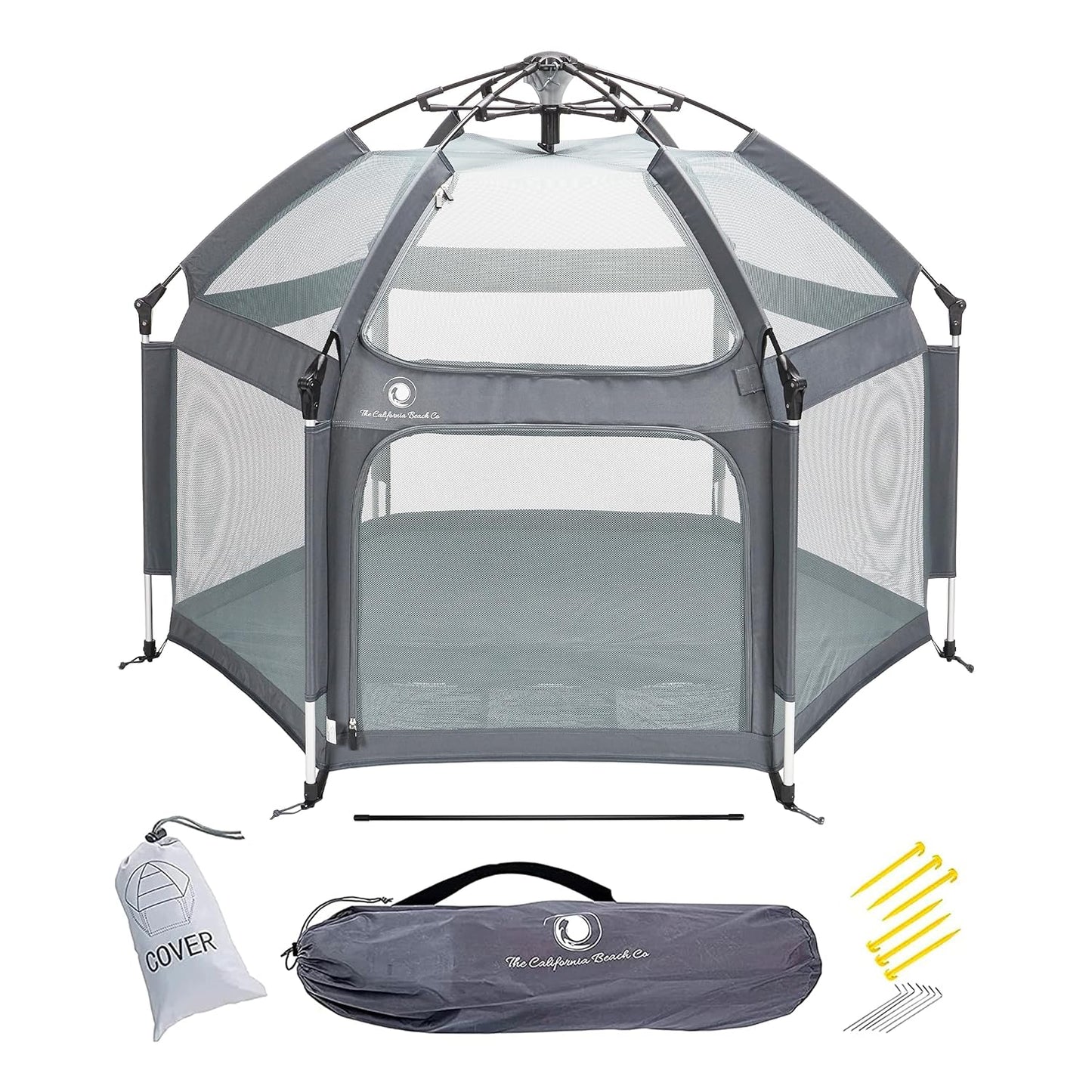 Foldable Baby Playpen with Canopy & Mosquito Net