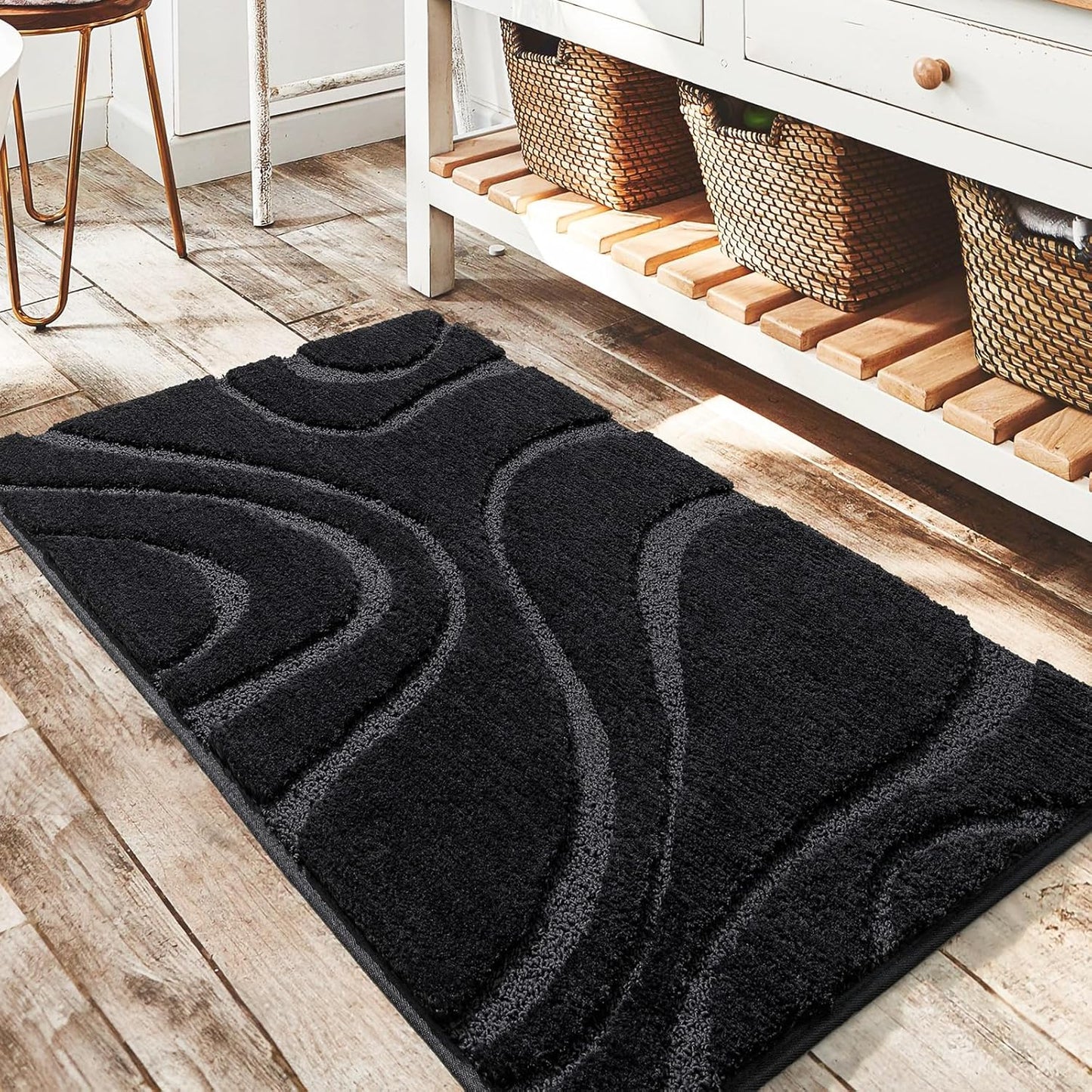 Soft Plush Shaggy Microfiber Bath Rug Non Slip for Bathroom