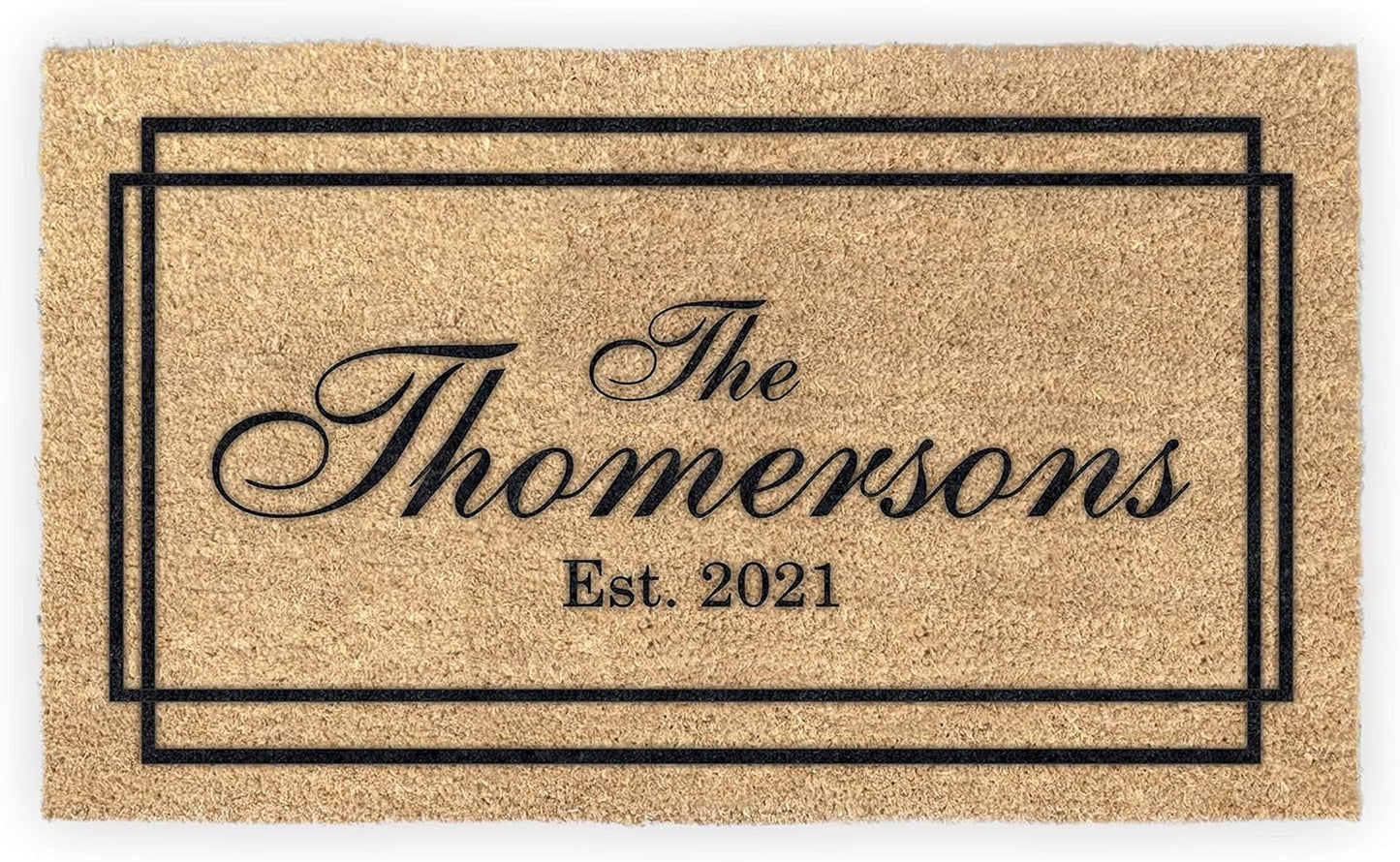 Personalized Last Name Coir Coconut Husk Doormat for Home