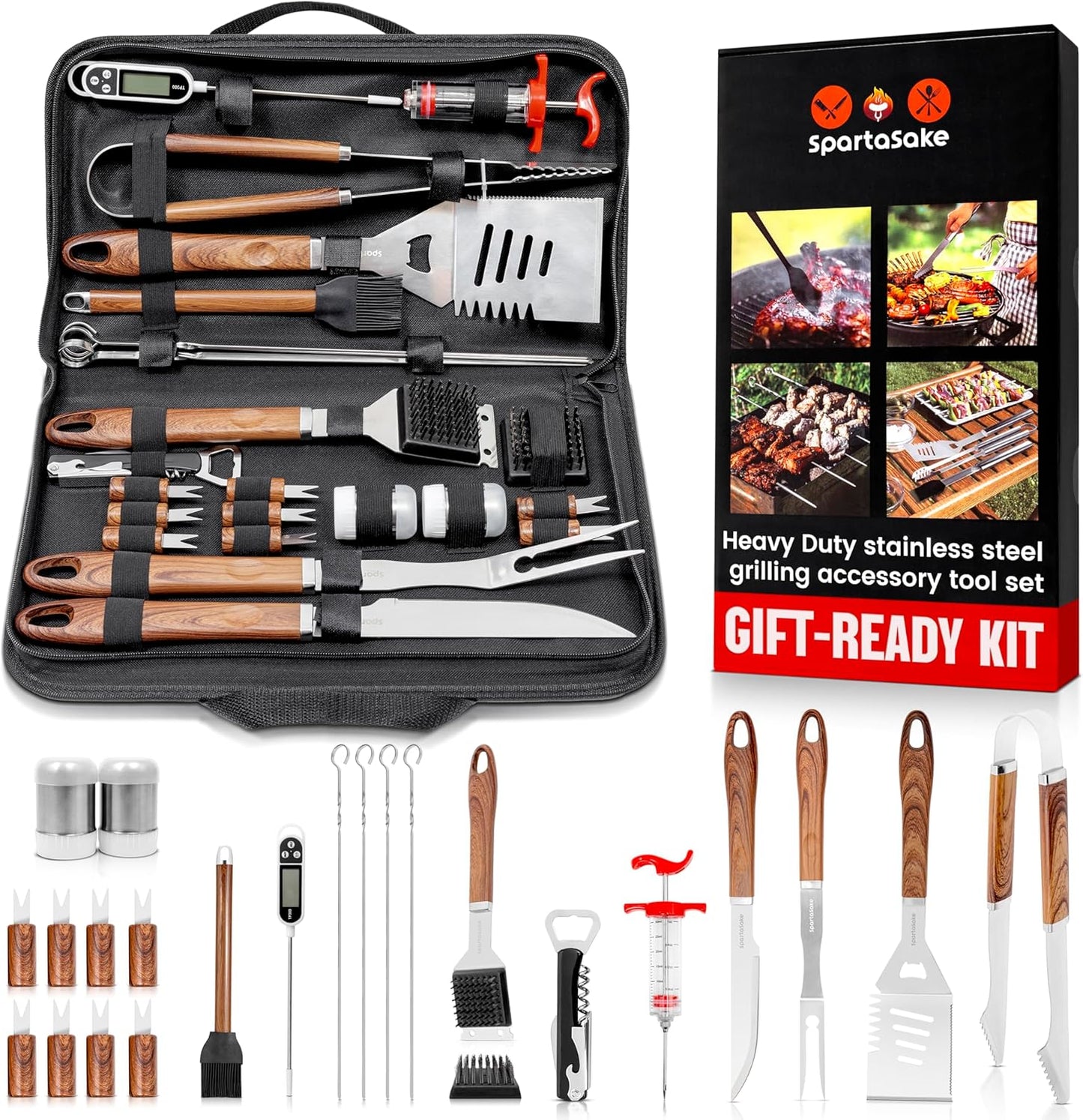 SpartaSake BBQ Grilling Accessories Set for Perfect Grilling