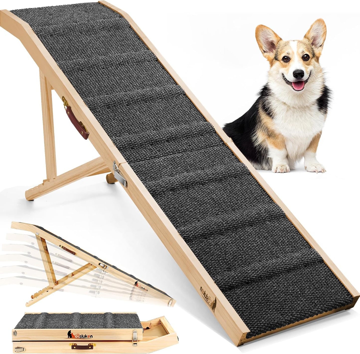 Dog Ramp for Bed, Foldable Pet Ramp for Small Large Dogs