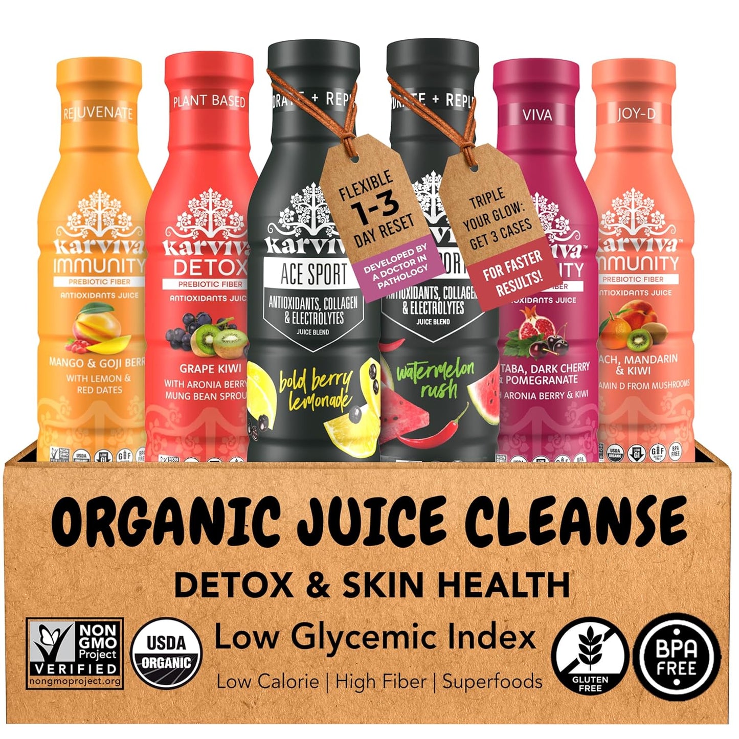 Karviva Organic Juice Cleanse for Weight Control & Detox