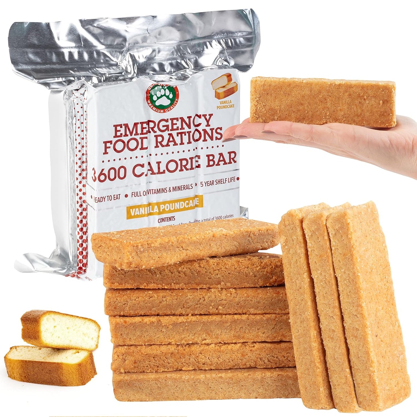 Grizzly Gear 3600 Calorie Emergency Food Bar - 3 Day Supply