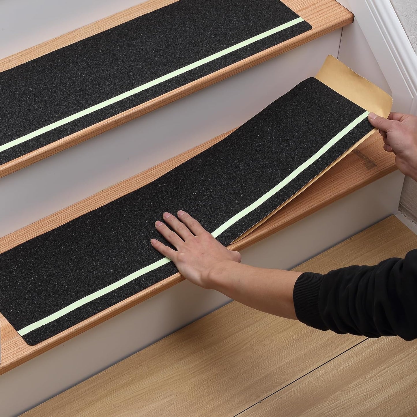 MBIGM Non-Slip Outdoor Stair Treads with Glow for Safety