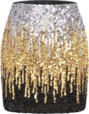 MANER Women's Sequin Skirt for Night Out and Parties