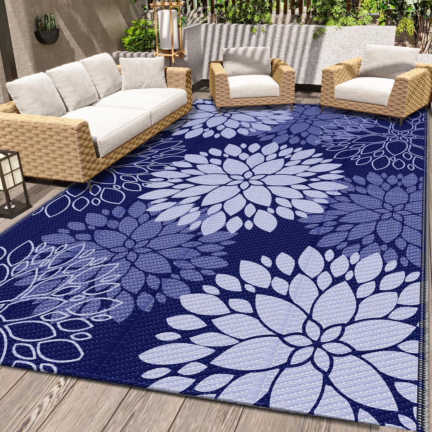 LuxStep Outdoor Rug Waterproof Reversible Mat for All Spaces
