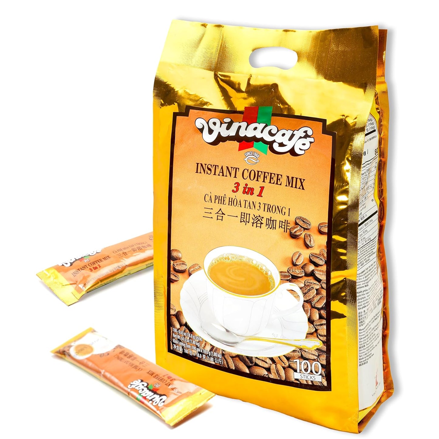Vinacafe Premium Coffee Mix - 100 Convenient Single Serves