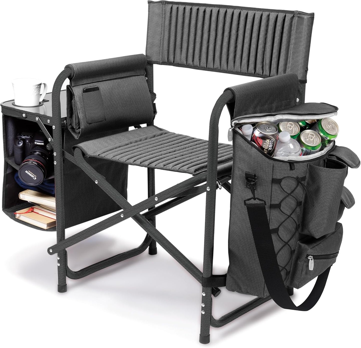 Fusion Camping Chair with Side Table and Soft Cooler for Comfort