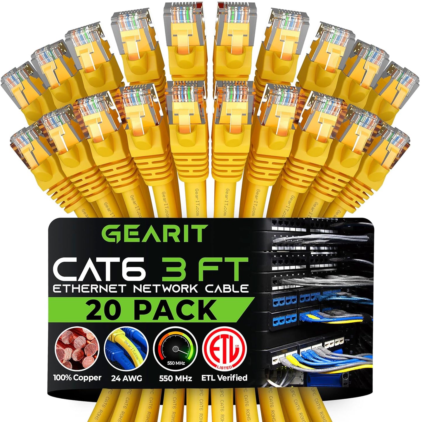 10Gbps Cat6 Ethernet Cable 20-Pack - Ultra-Fast Internet Connection