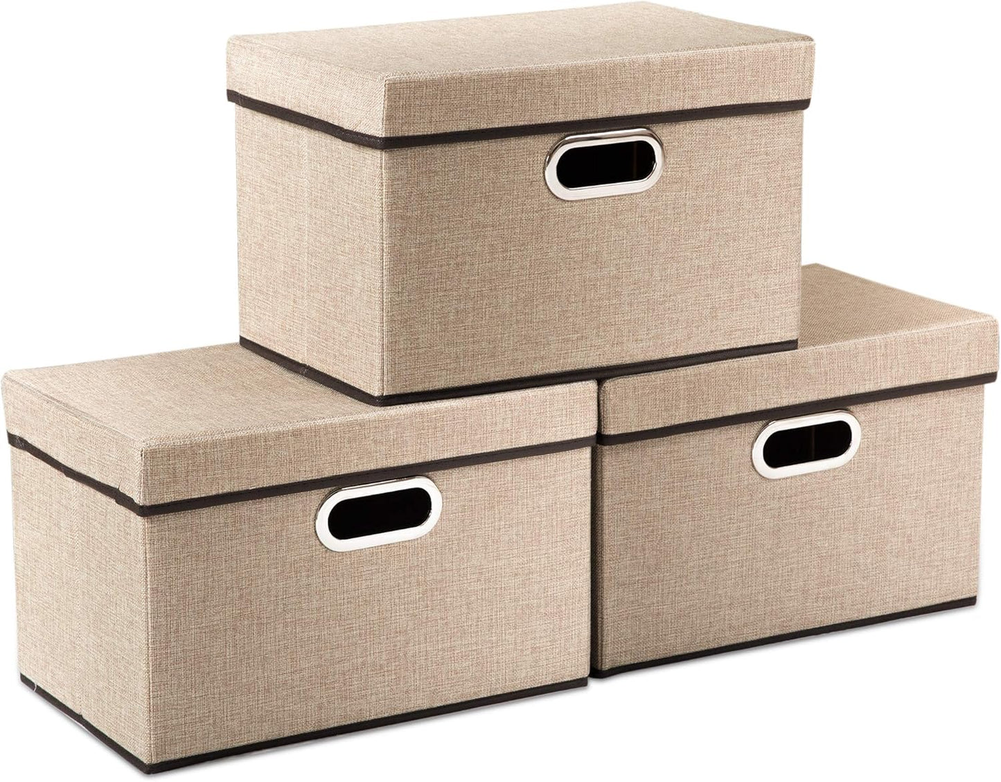 PRANDOM Collapsible Storage Cubes with Lids for Organizing