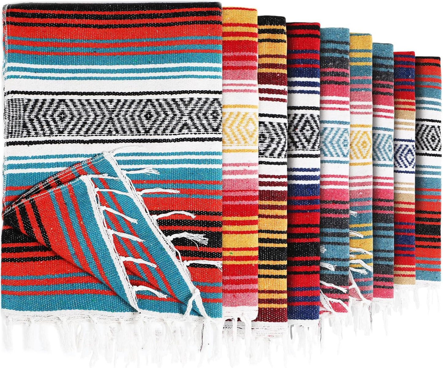 Peryiter 9 Pcs Large Yoga Blankets for Outdoor Beach Picnic