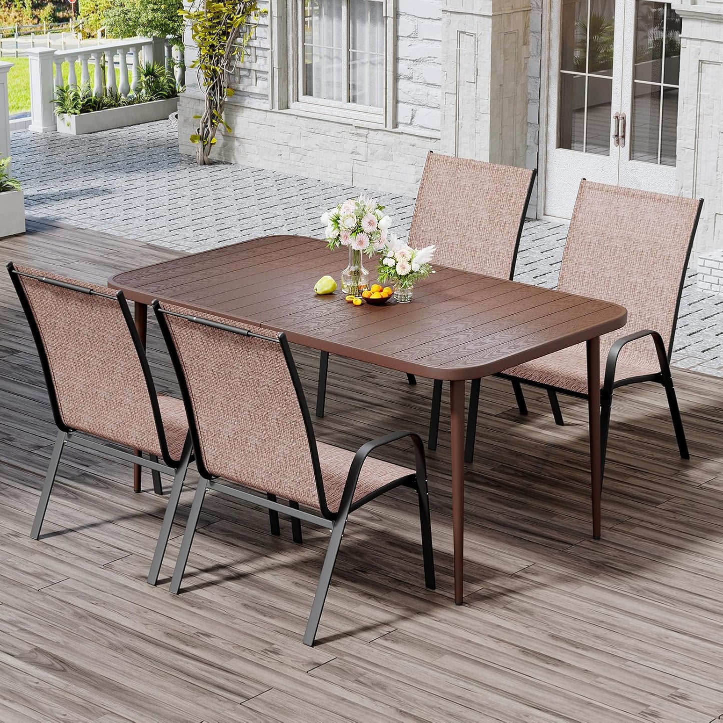 JEAREY 5-Piece Patio Dining Table Set for Outdoor Relaxation