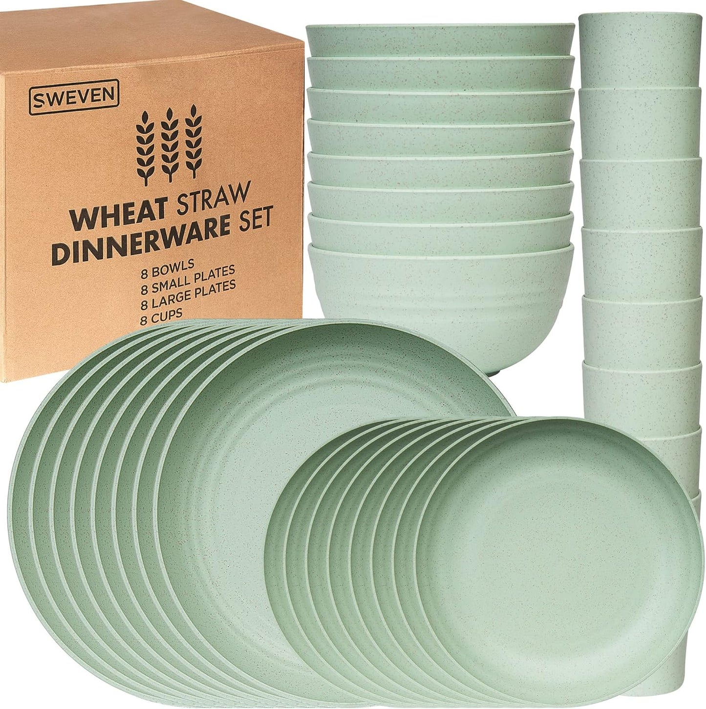 Wheat Straw Dinnerware Sets - Unbreakable Eco Friendly Dishes