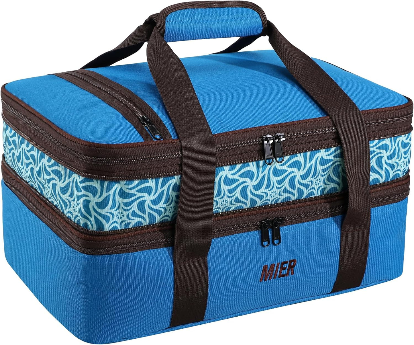 MIER Insulated Double Casserole Carrier Bag for Potlucks