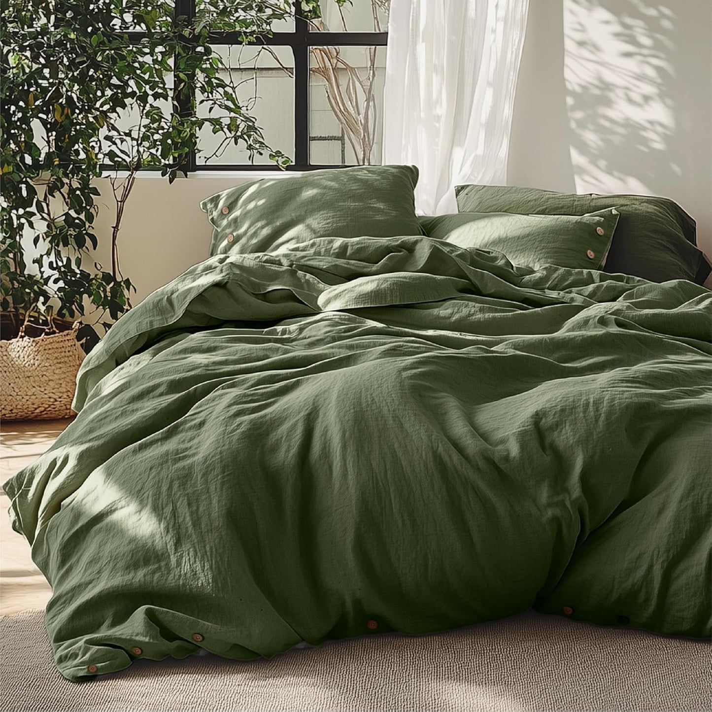 Bedsure Linen Duvet Cover Queen Set for Cozy Sleep Experience