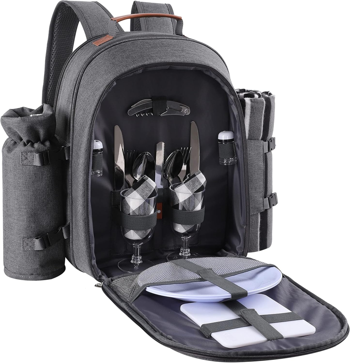 Apollo Walker Picnic Backpack Set for 2 with Cooler Compartment
