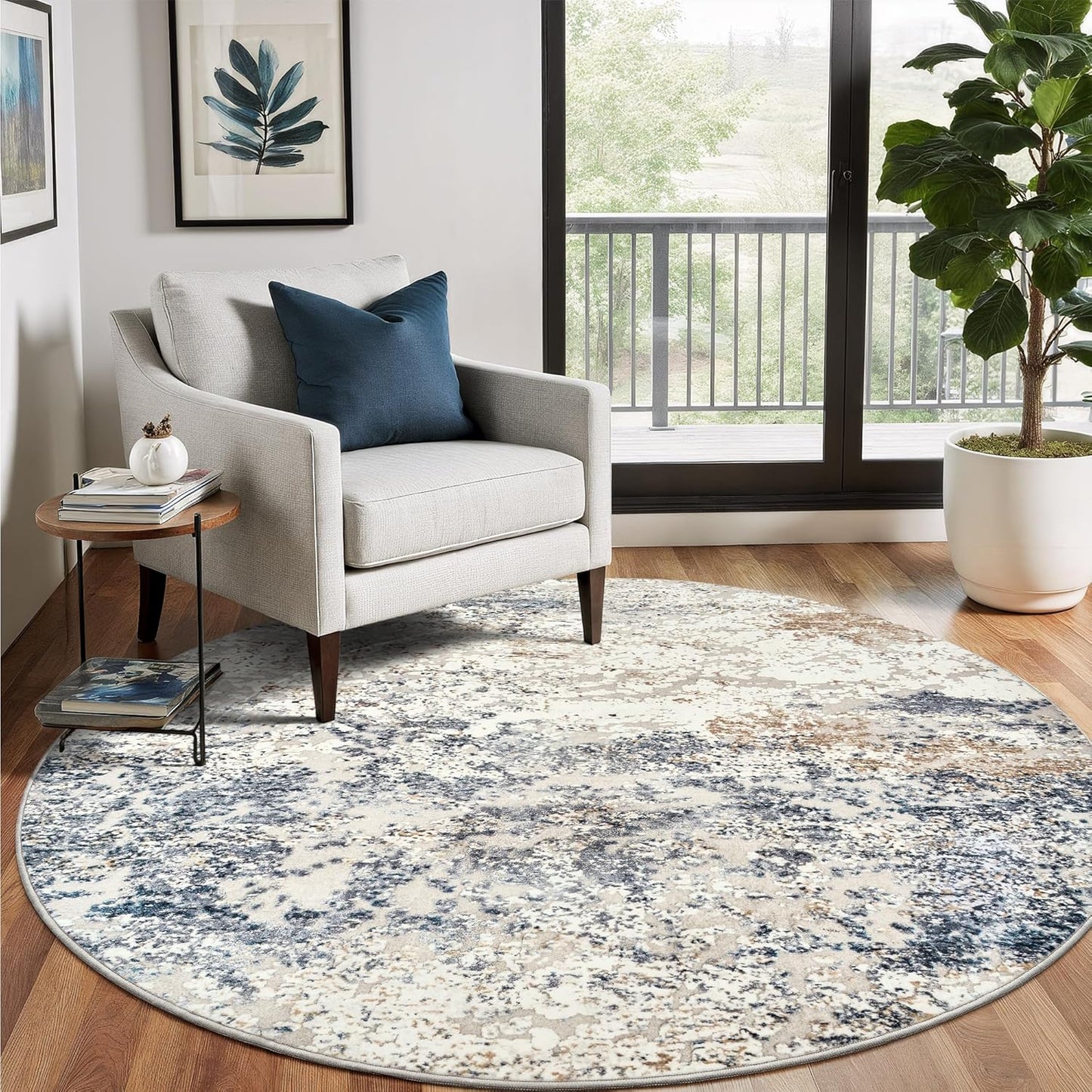 Art&Tuft 8FT Round Area Rug for Living Room, Soft and Stylish