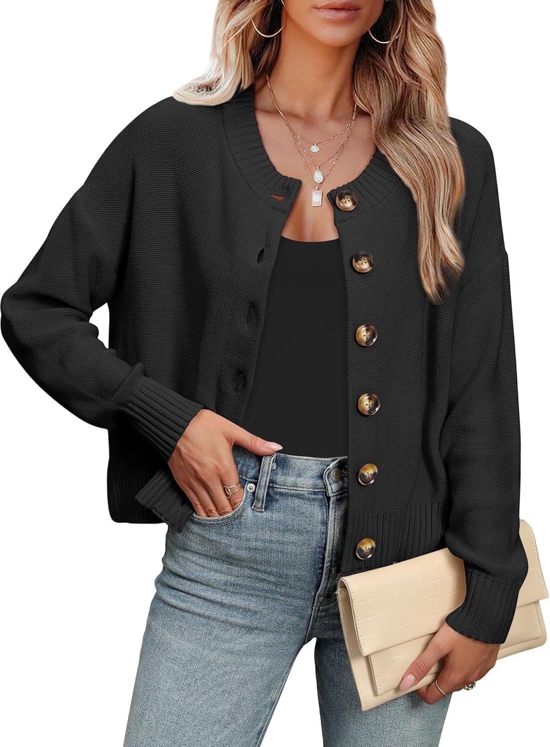 ANRABESS Women Knit Cardigans Sweater for Stylish Fall Outfits