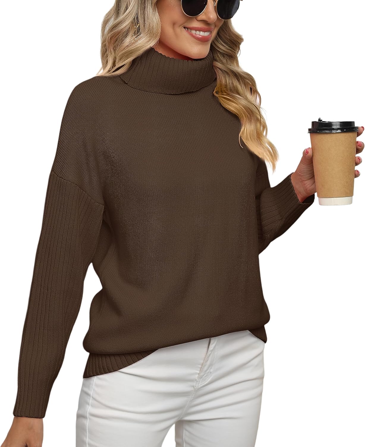 Jouica Women 2025 Fall Casual Turtleneck Chunky Sweater