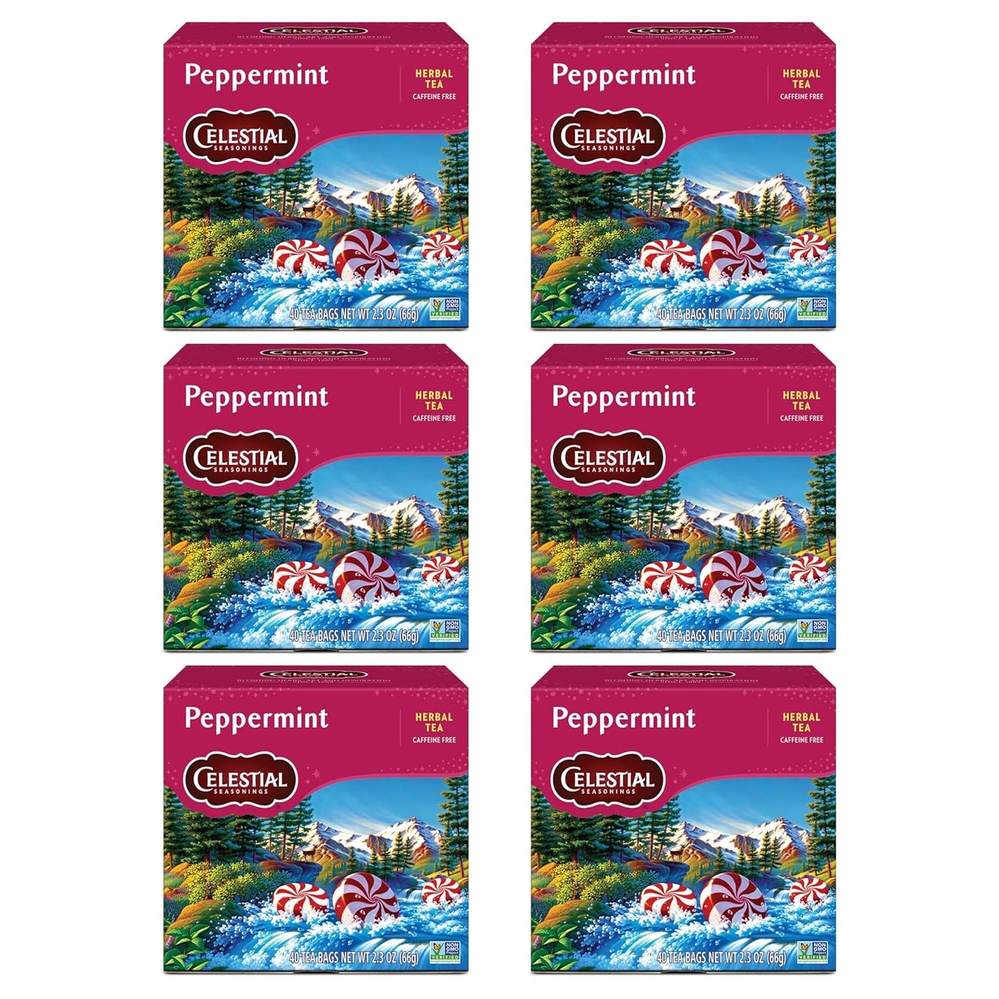Peppermint Herbal Tea Bags - Refreshing Caffeine-Free Blend