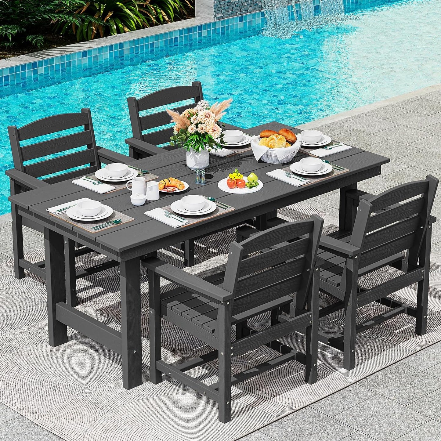 SERWALL 5-Piece Patio Dining Table Set for Outdoor Comfort