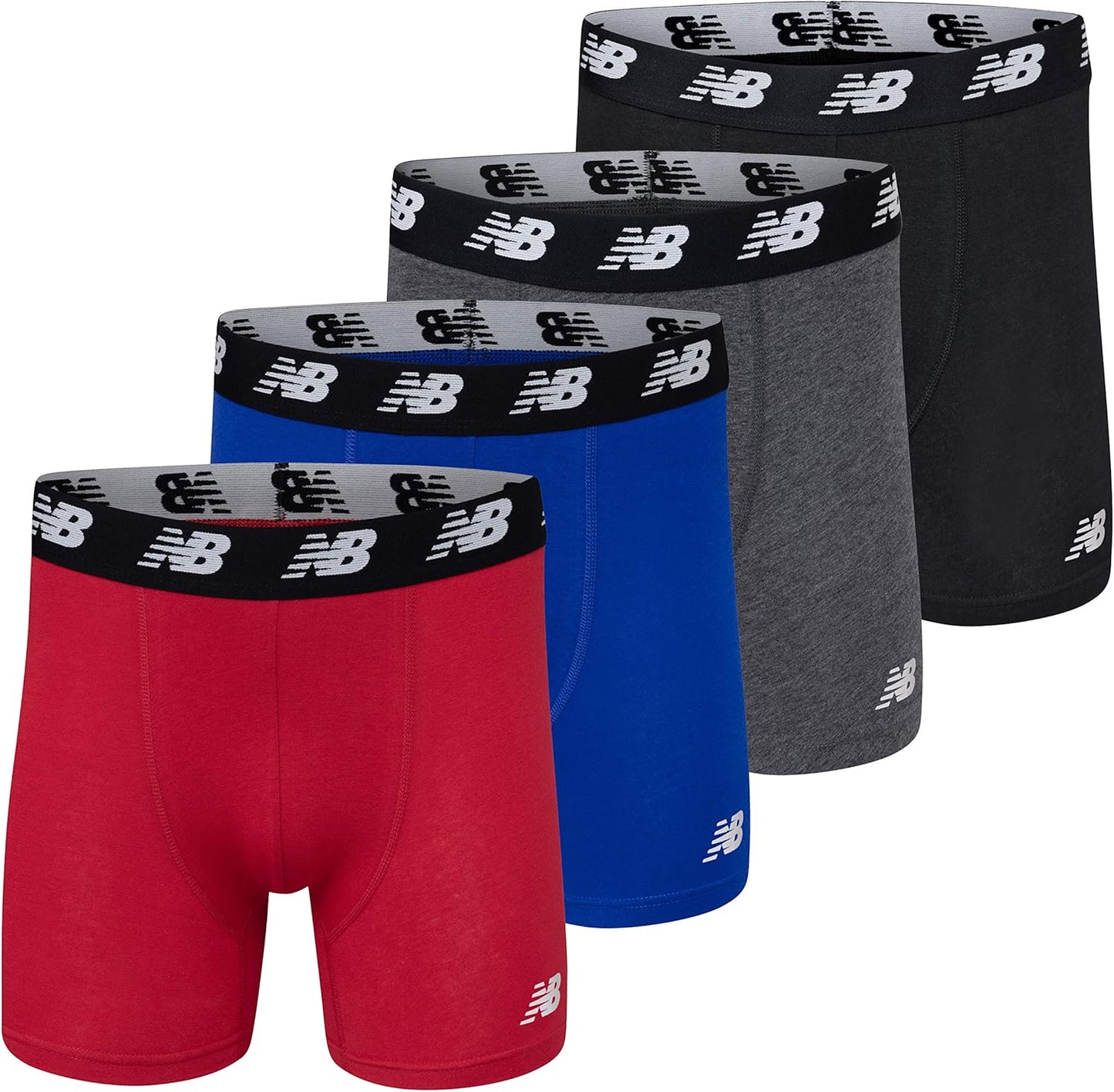 New Balance Men's No-Fly Boxer Briefs, 5 Cotton, Performance Multipack