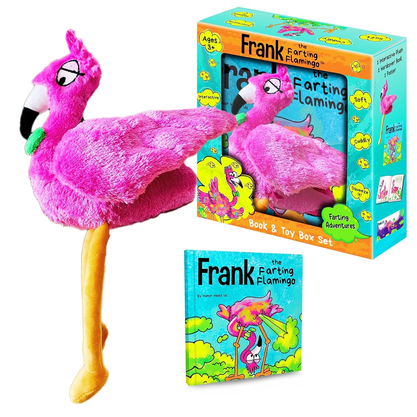 Frank the Farting Flamingo Interactive Toy and Book Set for Fun