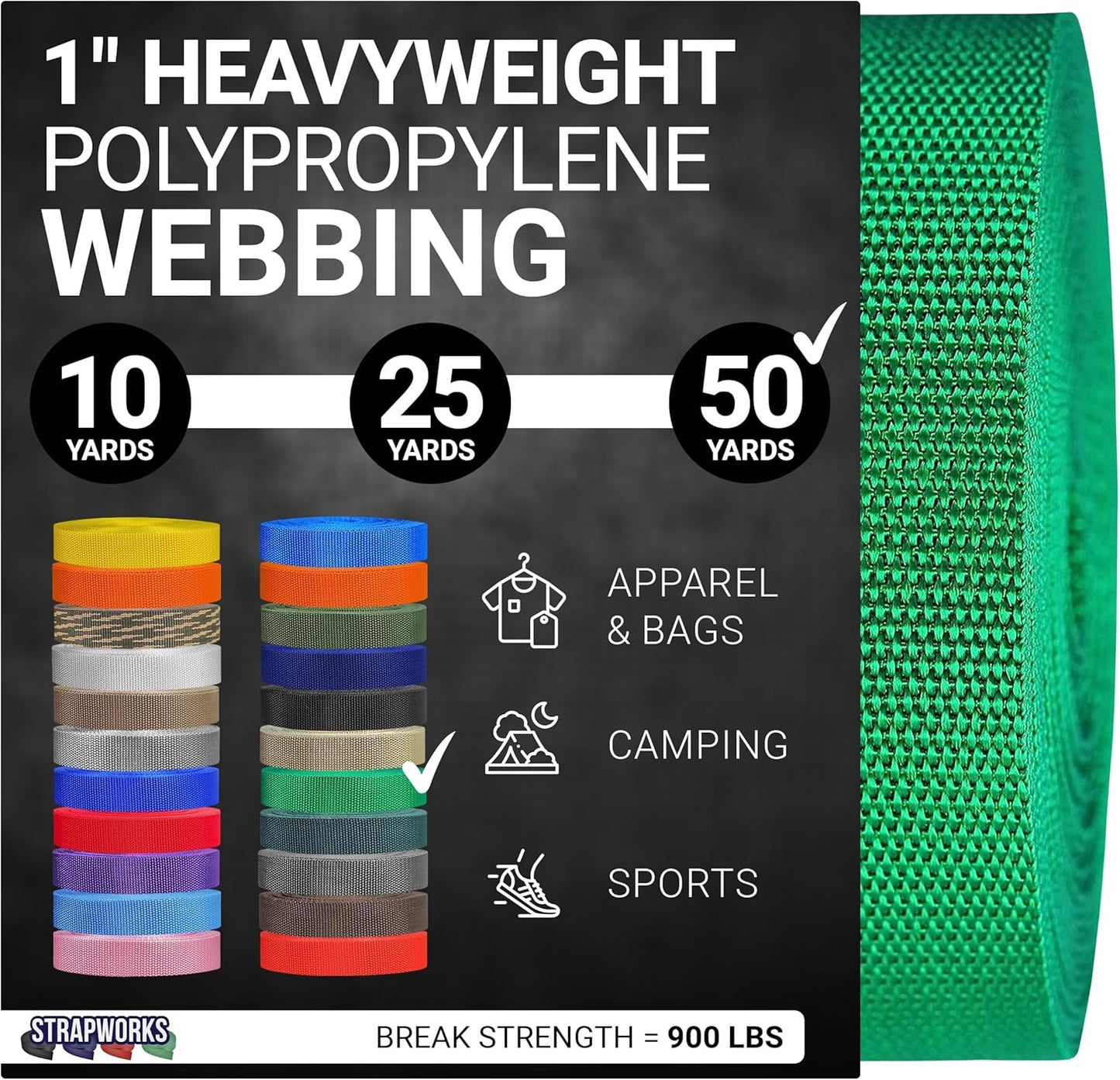 Heavyweight Polypropylene Webbing for Outdoor DIY Gear Repair