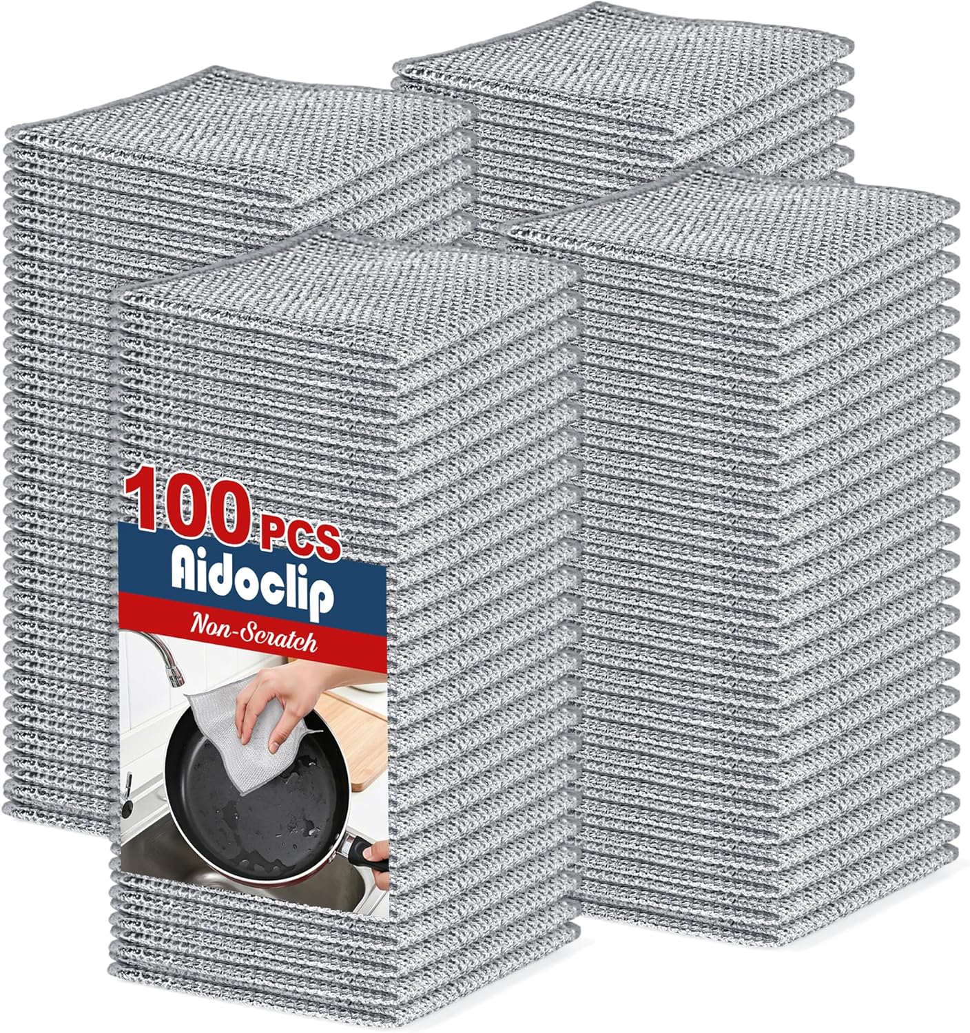 100pcs Non Scratch Wire Dishcloths for Effortless Cleaning