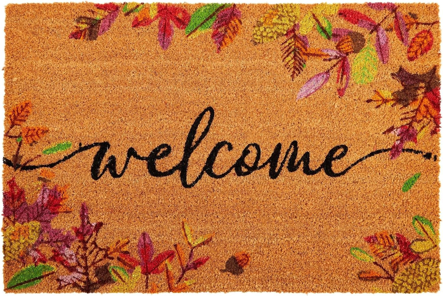 Juvale Fall Leaves Coir Welcome Mat for Autumn Decor