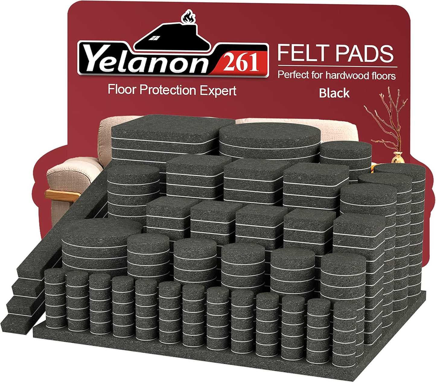 261 Pack Felt Furniture Pads - Floor Protection for Hardwood