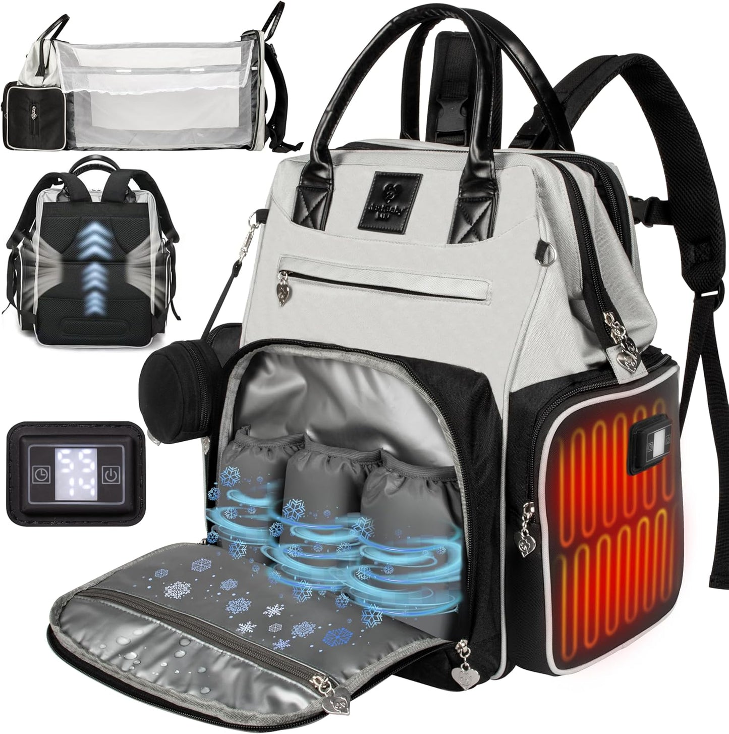 JustBaby Luv: Award-Winning Smart Diaper Bag, Heated Pockets, Insulated & Organized!