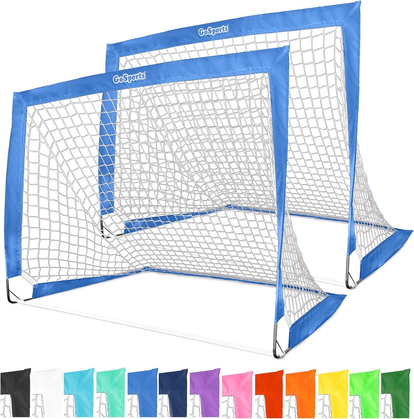 GoSports Portable Soccer Goals for Kids - Set of 2 Pop Up Nets