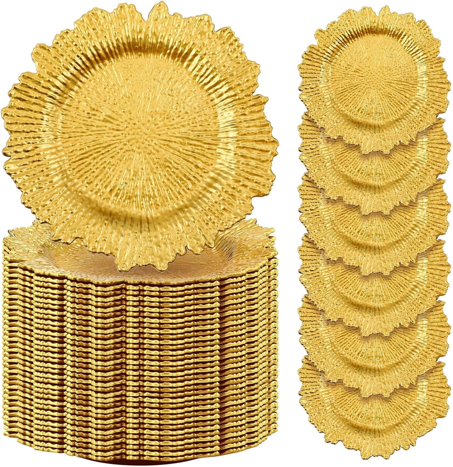 Metallic Ruffled Rim Wedding Charger Plates