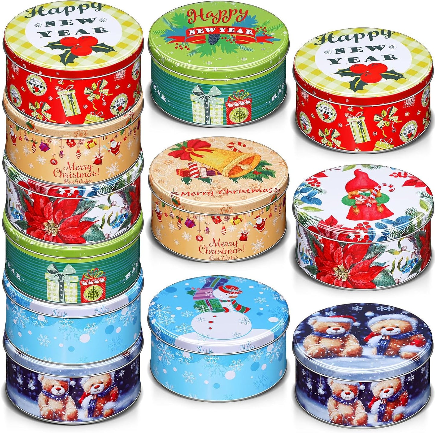 Yaomiao 18 Pack Christmas Cookie Tins for Gift Giving