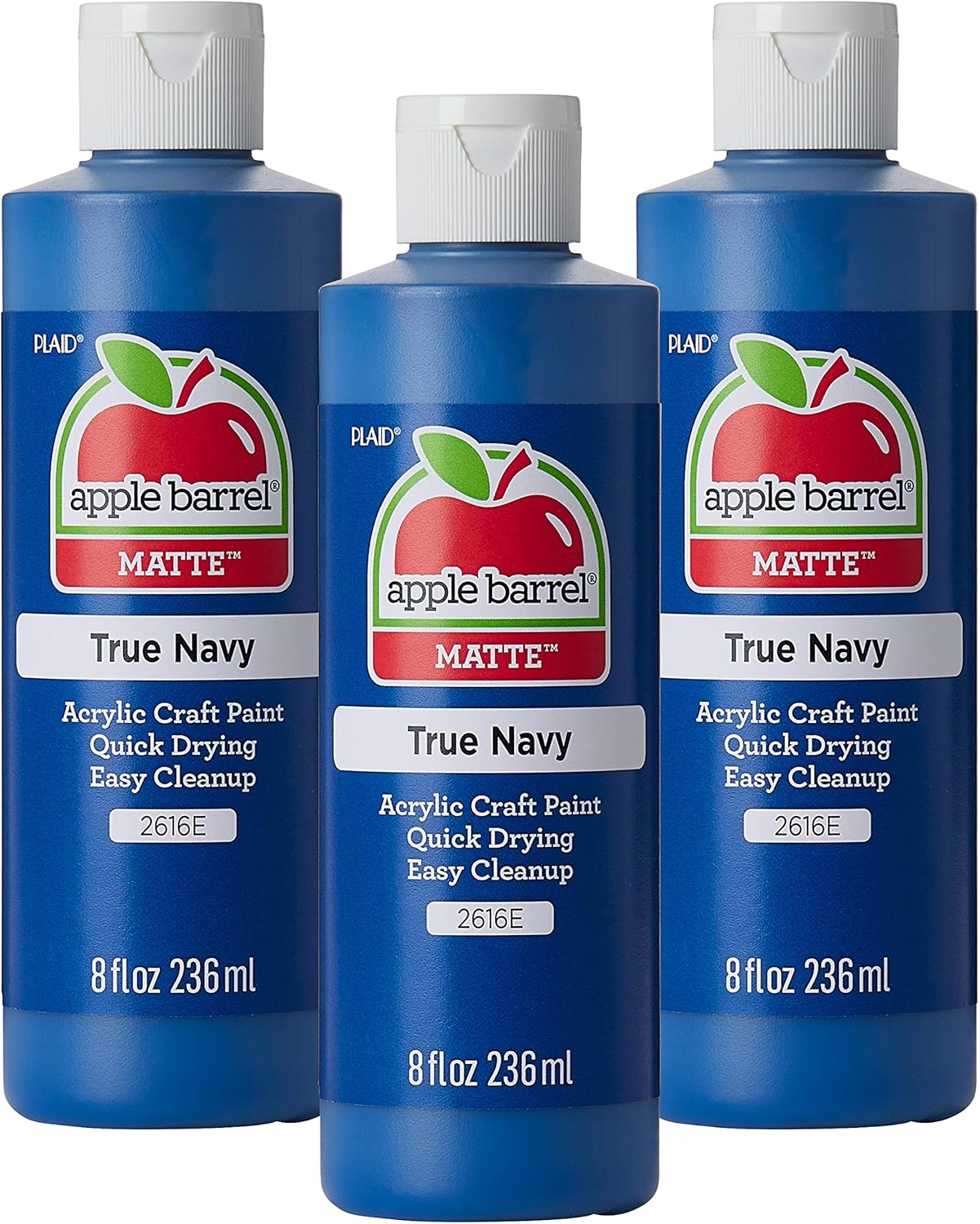 Apple Barrel True Navy Acrylic Paint 8 oz 3-Pack - Rich Color Trio