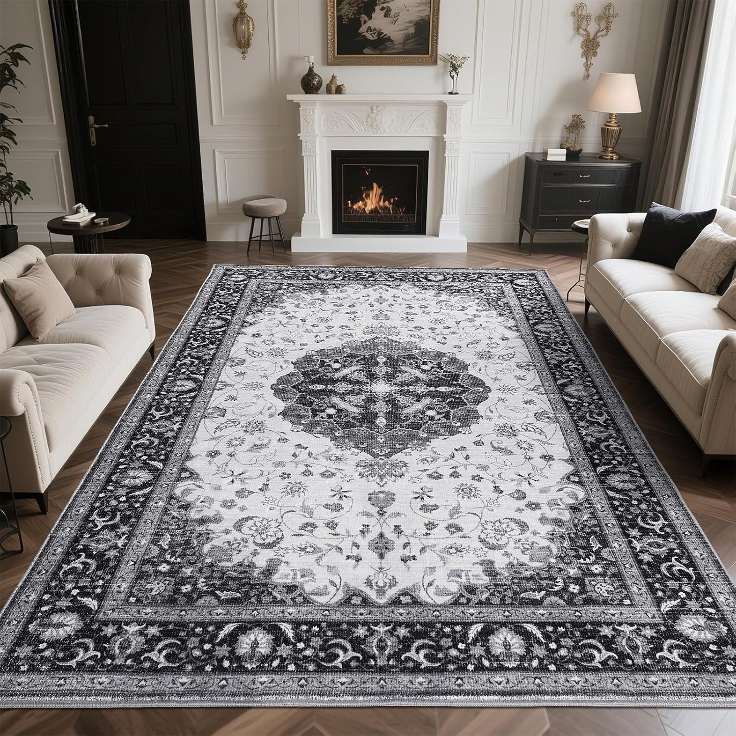Zentavio Area Rugs 9x12 Washable Non-Slip for Living Rooms