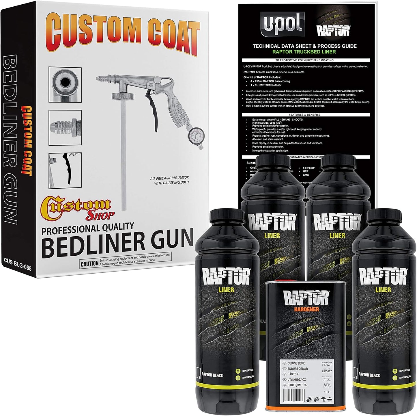 Custom Shop U-Pol Raptor Black Urethane Truck Bed Liner Kit