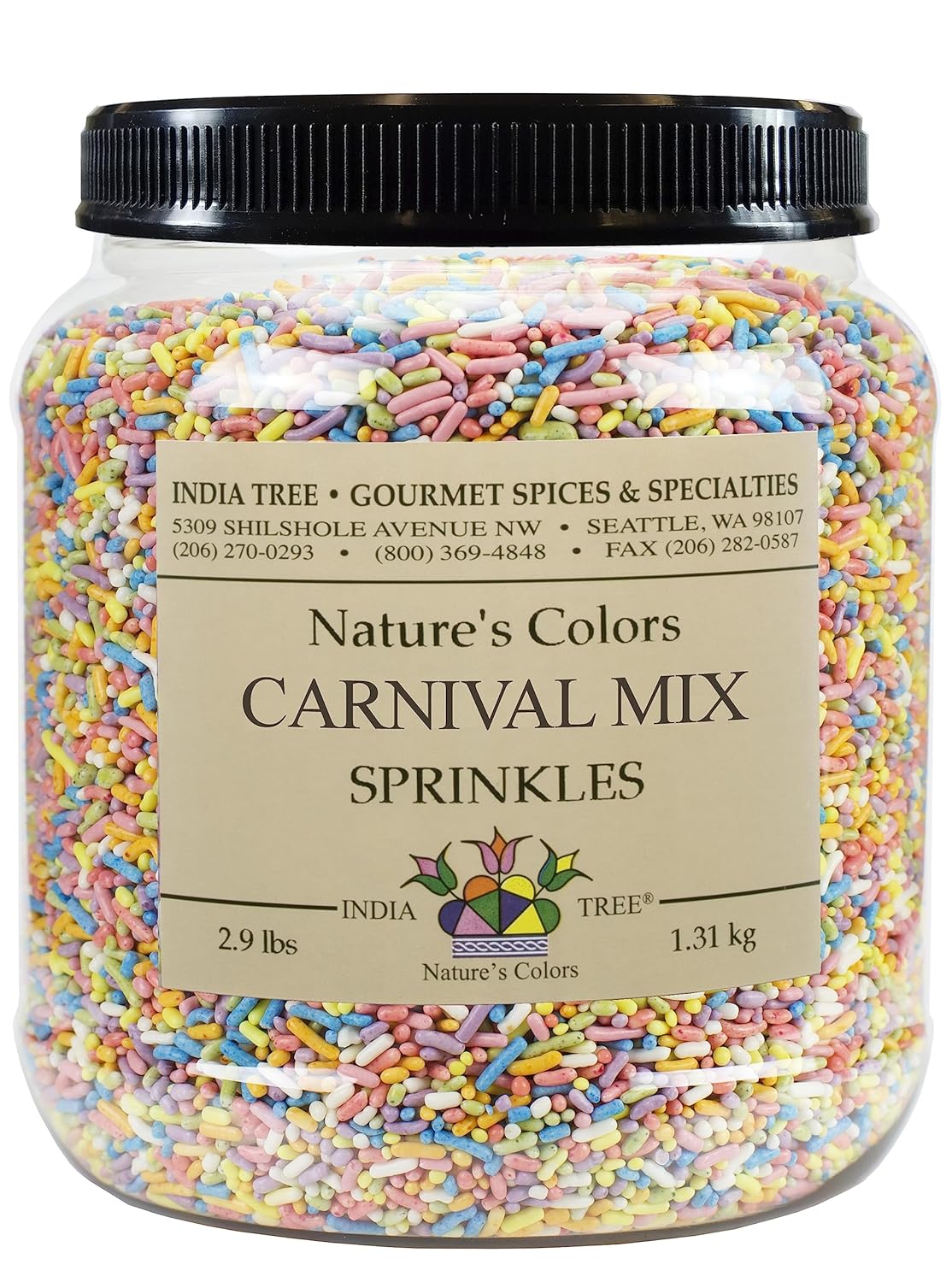 Pastel Rainbow Sprinkles for Baking - Dye-Free & Allergen-Free