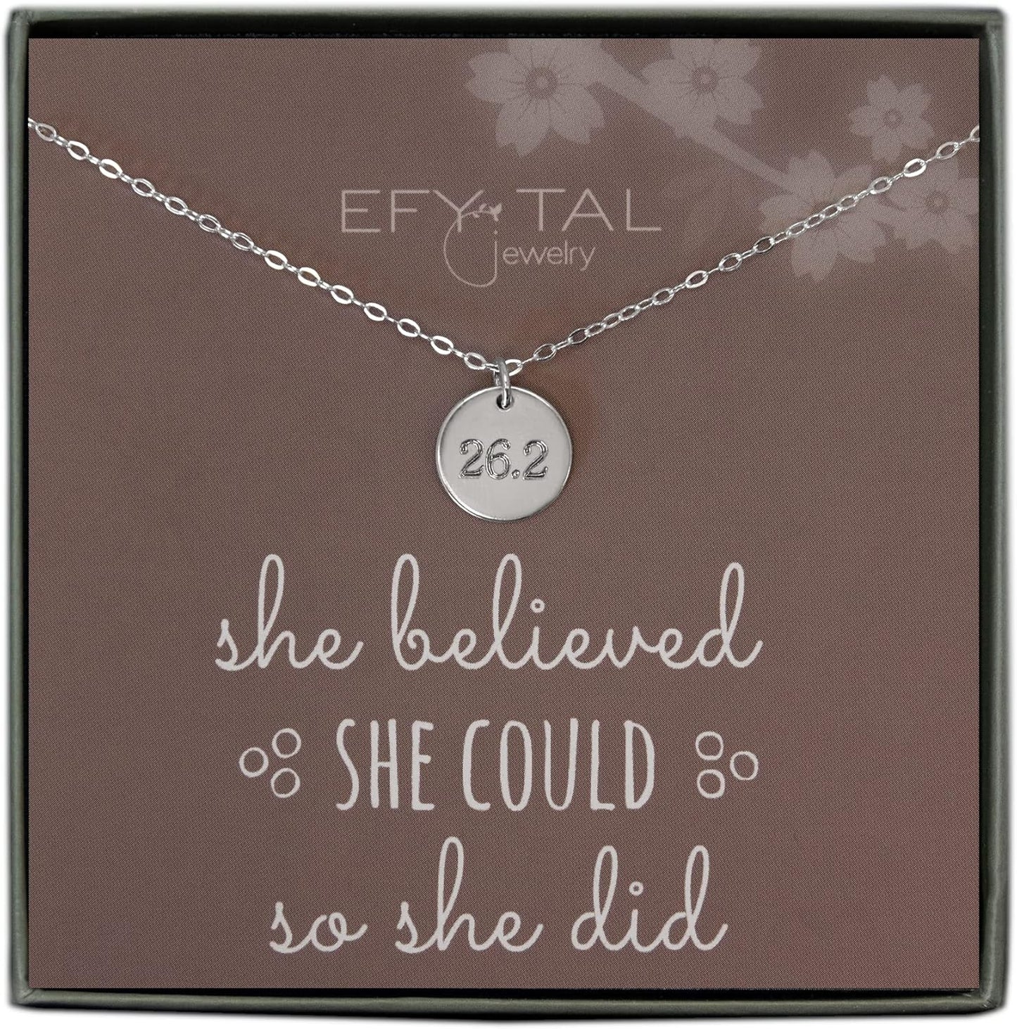 EFYTAL Marathon Runner 26.2 Necklace for Athletes and Runners