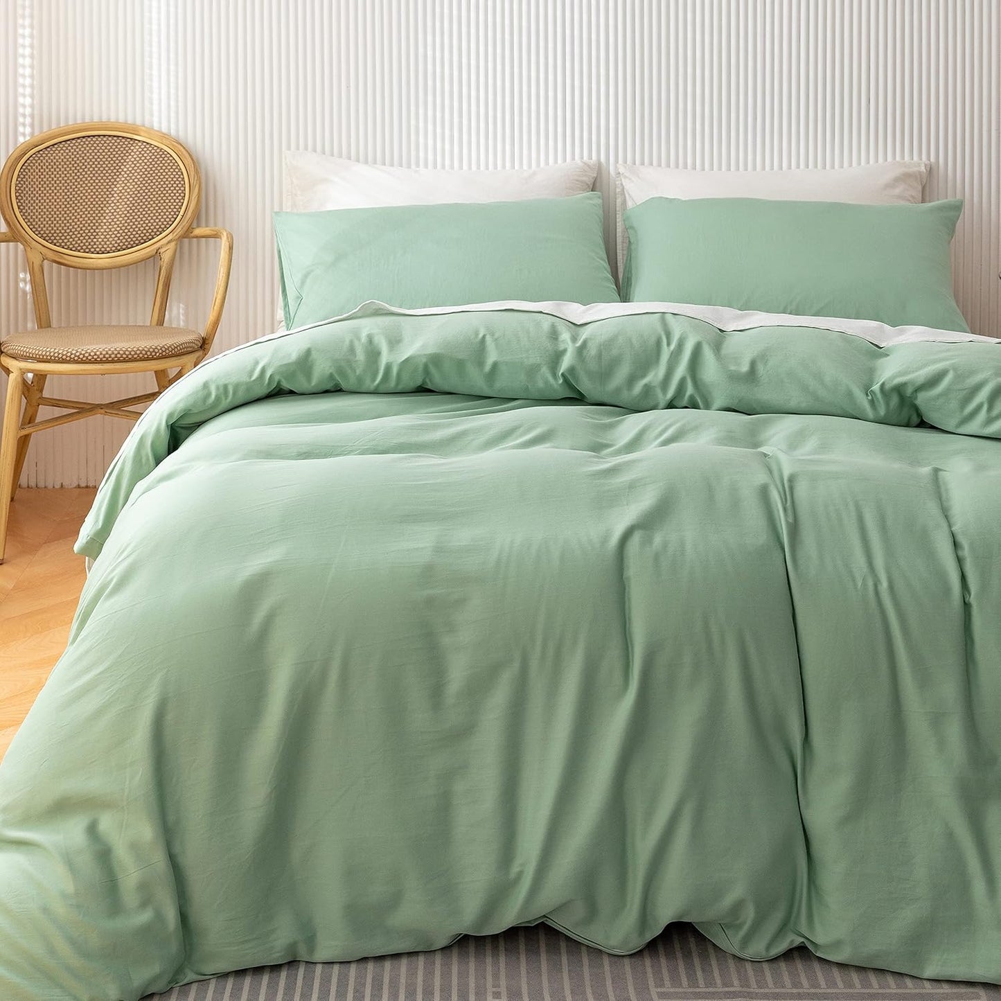 HeimenAogo Egyptian Cotton Duvet Cover Set King for Ultimate Comfort