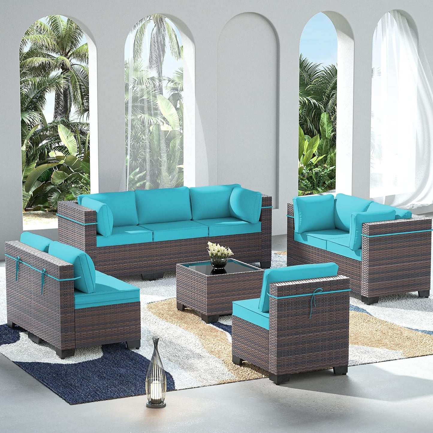 Outdoor Patio Furniture Set for Comfort and Style in Teal