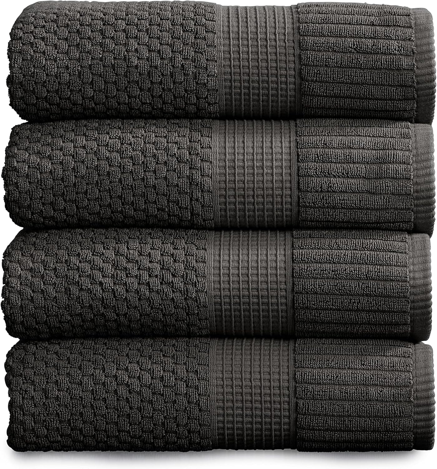100% Cotton Bath Towels Set of 4, Quick-Dry and Absorbent